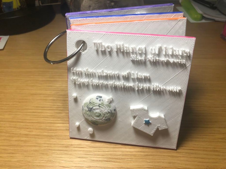 3D printed tactile children's book, Planet of Mars by Shel Silverstein