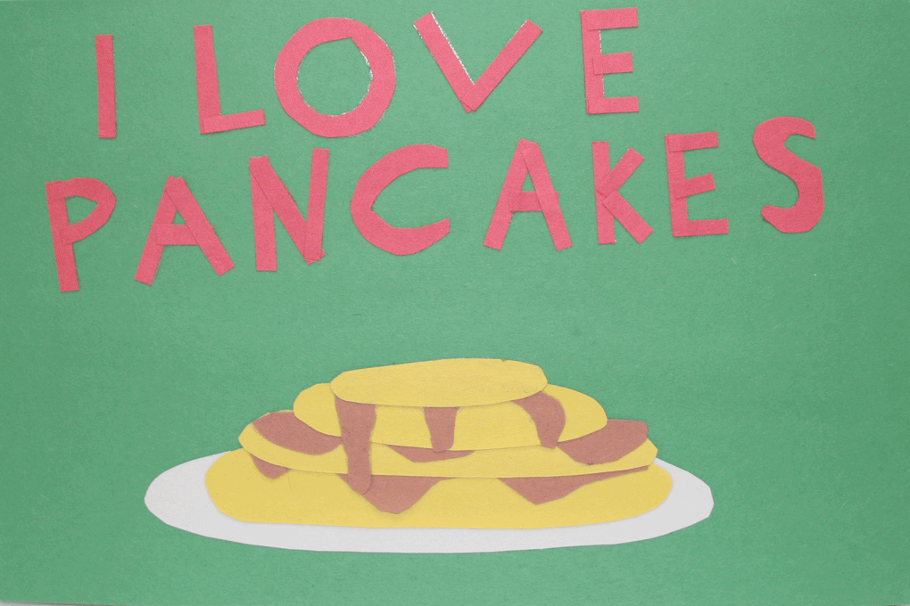 I Love Pancakes construction paper book animation
