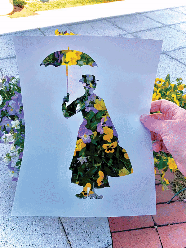 animated slideshow of Mary Poppins paper cutout photography